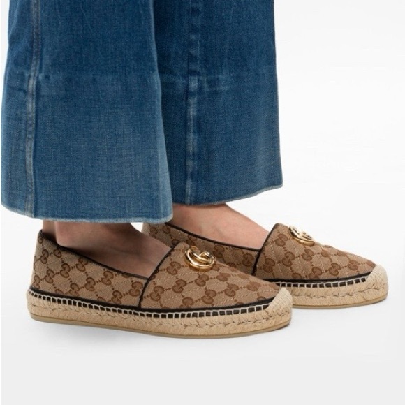 Gucci Women's Brown Espadrille Loafers - Picture 6 of 8